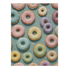 Póster A Whimsical Pastel Donut Dream