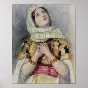 Poster A Young Lady in Turkish Dress (w/c over pencil on