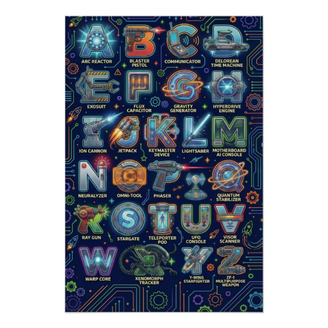 Póster A-Z Sci-fi Alphabet (Frente)