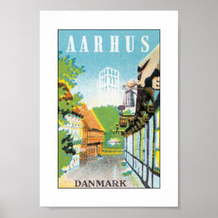 Poster Aarhus Danmark (branco)