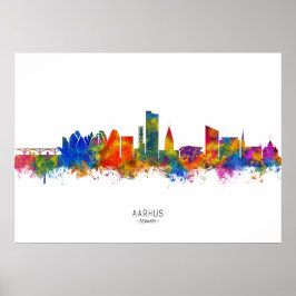 Poster Aarhus Dinamarca Skyline