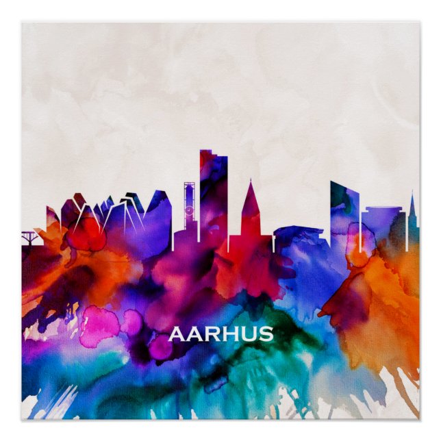 Póster Aarhus Skyline (Frente)