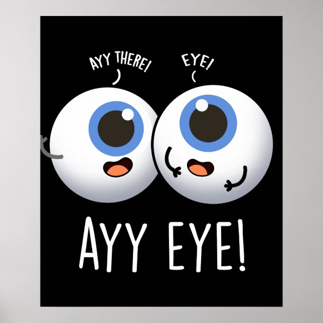Poster Aay Eye Engraçado AI Pun Dark BG (Frente)