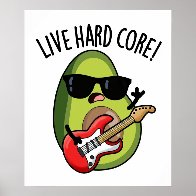 Poster Abacate Rock Pun divertido Hard Core ao Vivo  (Frente)