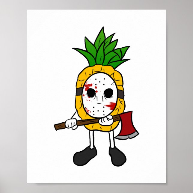 Poster Abacaxi de Halloween (Frente)