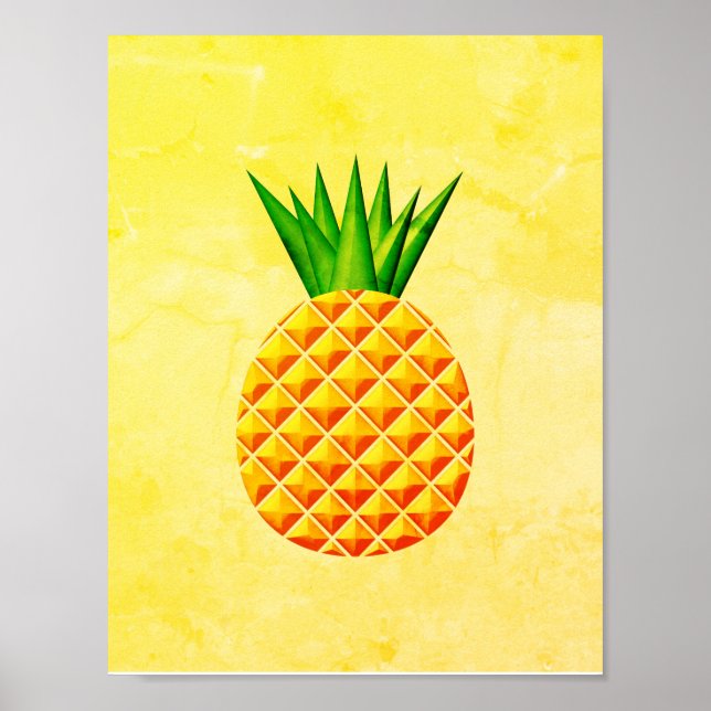 Poster Abacaxi Em Amarelo E Verde (Frente)