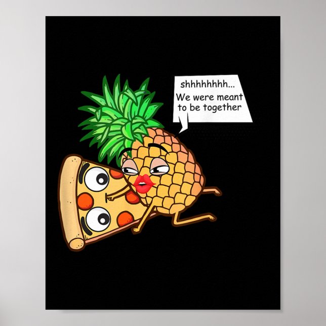 Poster Abacaxi Engraçado Na Pizza (Frente)