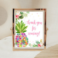 Abacaxi Floral Tropical Obrigado por vir