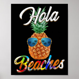 Poster Abacaxi Sungles Hola Beaches _ Fácil Fábrica de Pr
