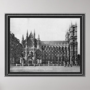 Poster Abadia de Westminster preto e branco