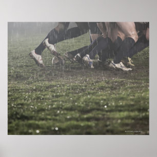 Póster Abaixe a seção do jogador do rugby no scrum,