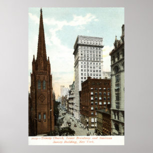 Póster Abaixe o vintage 1897 de Broadway NY