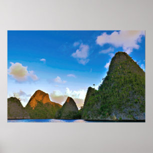 Poster Abaixo das Karsts de Wayag