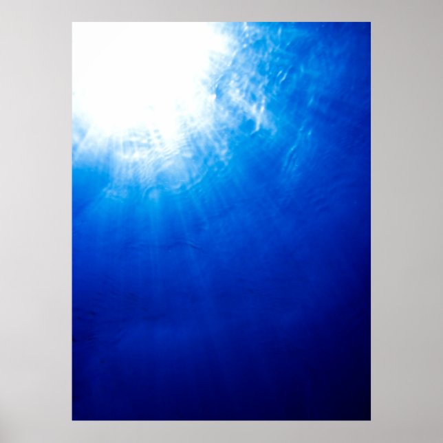 Poster Abaixo do mergulho fundo azul (Frente)