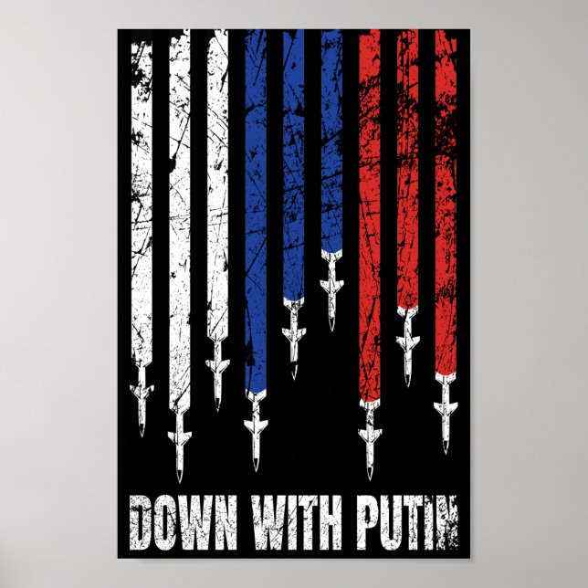 Poster Abaixo Putin Antiwar Peace Ucrânia (Frente)