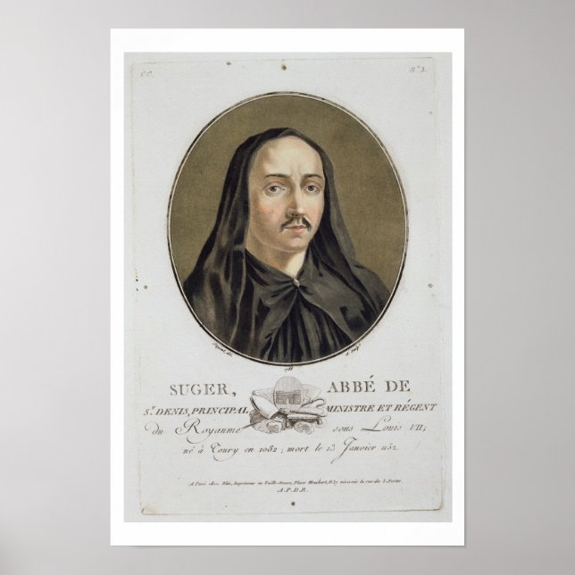 Póster Abbe de Suger (1082-1151) de "Portraits des gran (Frente)