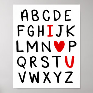 Poster Abc Alphabet Eu Te Amo Dias de os namorados De Pro