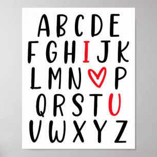 Poster Abc Alphabet Eu Te Amo Dias de os namorados De Pro