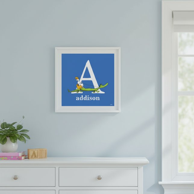 Poster ABC do Dr. Seuss: Letra A - Branco | Adicione seu  (Criador carregado)