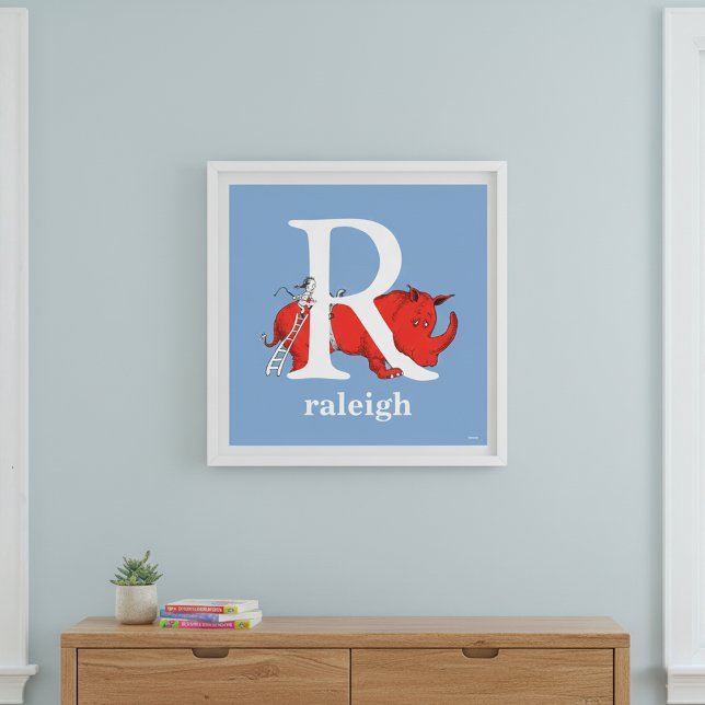 Poster ABC do Dr. Seuss: Letra R - Branco | Adicione seu  (Criador carregado)