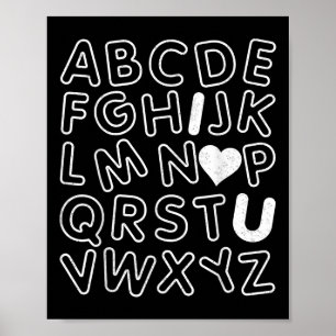 Poster Abc I Love You Alphabet Teachers Day Namorados Da