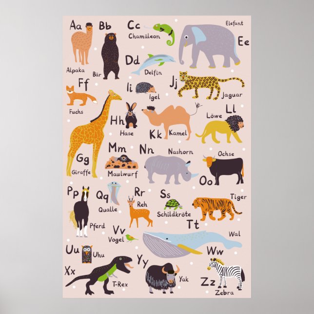 POSTER ABC Tiere Kinderzimmer (Frente)