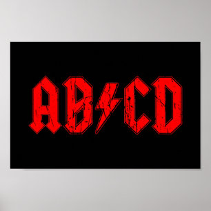 Poster ABCD rock símbolo engraçado falso acdc piada