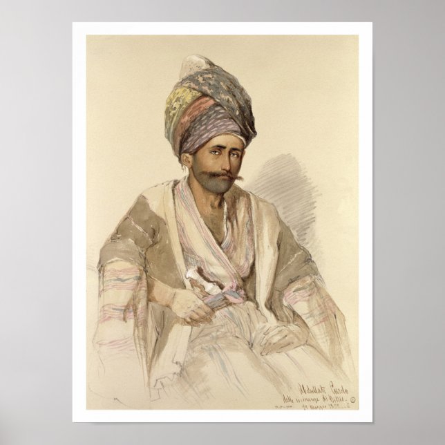 Póster Abdullah - Curdo de Bitlis, 1852 (Frente)