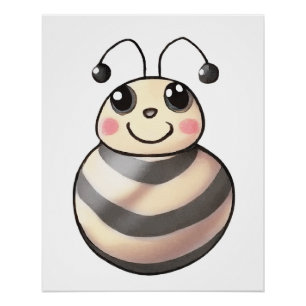 Póster Abeille de desenho animado fofa, Desenho de abelha