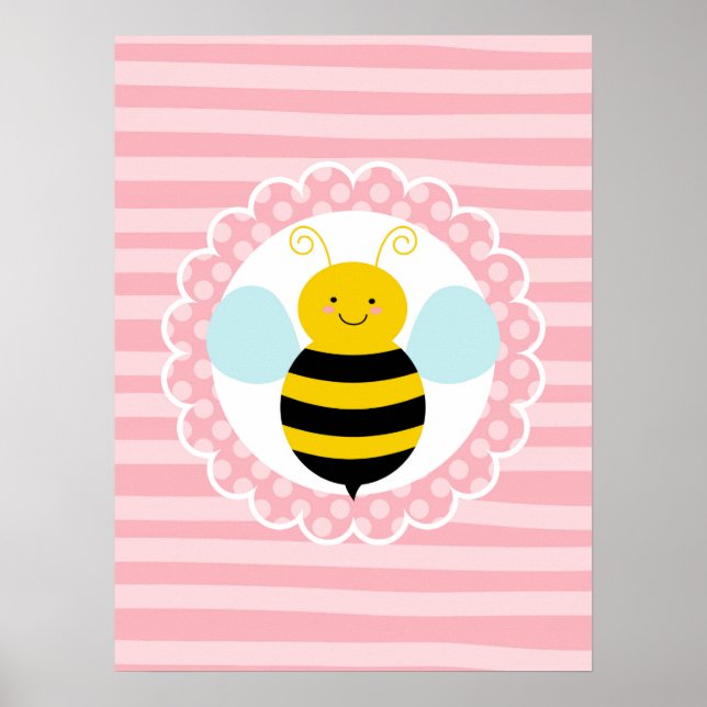 Poster Abeille Mansa - Amarelo Rosa (Frente)
