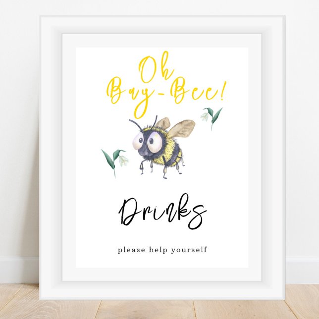 Poster Abeja aquarela - Bebidas (Criador carregado)