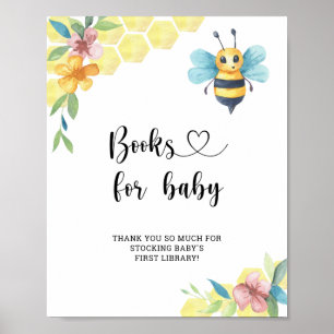 Poster Abeja aquarela, livros para bebê