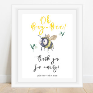Poster Abeja aquarela - Obrigada por vir