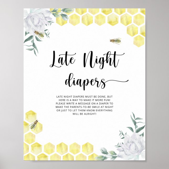 Poster Abeja Bumble \ Jogo de fraldas tarde da noite (Frente)