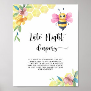 Poster Abeja melífera \ Jogo de fraldas tarde da noite