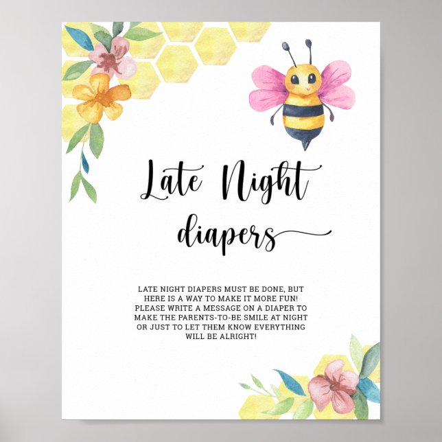 Poster Abeja melífera \ Jogo de fraldas tarde da noite  (Frente)
