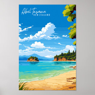 Poster Abel Tasman Nova Zelândia - viagem