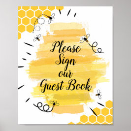 Poster Abelha de Aquarela, por favor assine nosso livro c