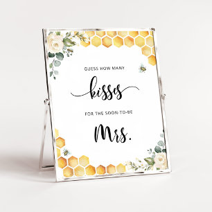 Poster Abelha Floral quantos beijos jogo de chá de panela