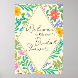 Poster Abelhas De Mel, Ladybug, Borboleta, Dragonfly & Fl