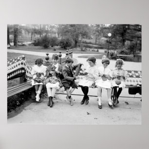 Poster Abelhas de tricô, início dos anos 1900