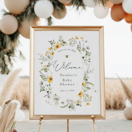 Poster Abelhas e Delicados Chás de fraldas de flor selvag