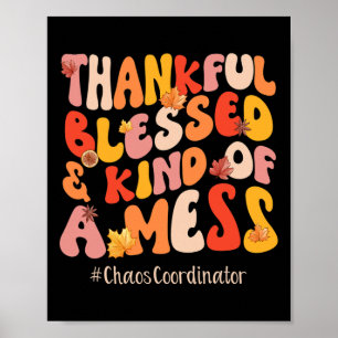 Poster Abençoado Coordenador de Caos Cai Vibes Ação de Gr