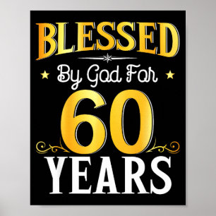 Poster Abençoado Por Deus Por 60 Anos 60º Aniversário Hom