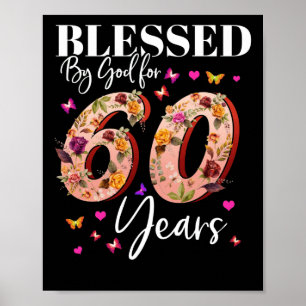 Poster Abençoado por Deus por 60 anos de aniversário