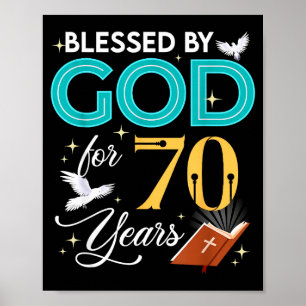 Poster Abençoado Por Deus Por 70 Anos De Idade 70 Anivers