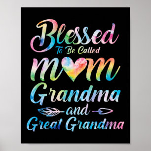 Poster Abençoado Seja Chamada Mãe Vovó Excelente Vovó Mot