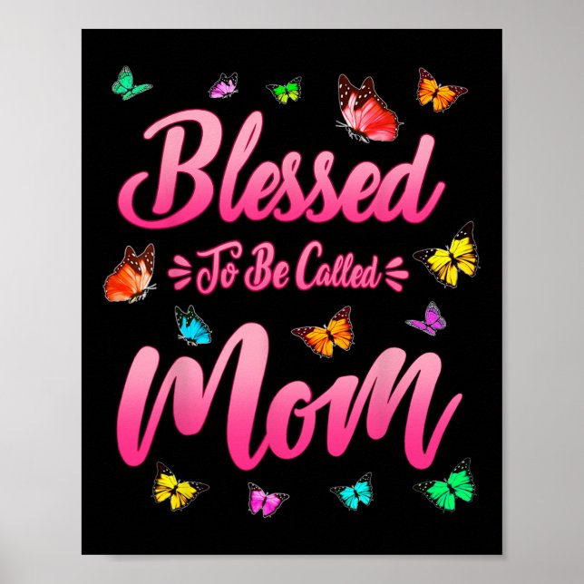 Poster Abençoado Seja Chamado Mãe Dia de as mães Engraçad (Frente)