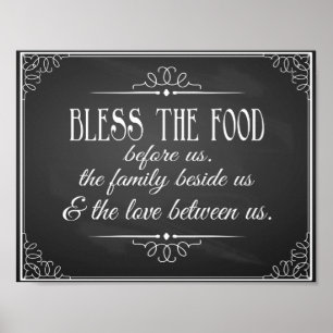 Póster Abençoar esta comida para recepção de casamento Im