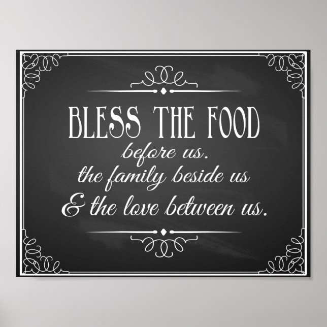 Póster Abençoar esta comida para recepção de casamento Im (Frente)
